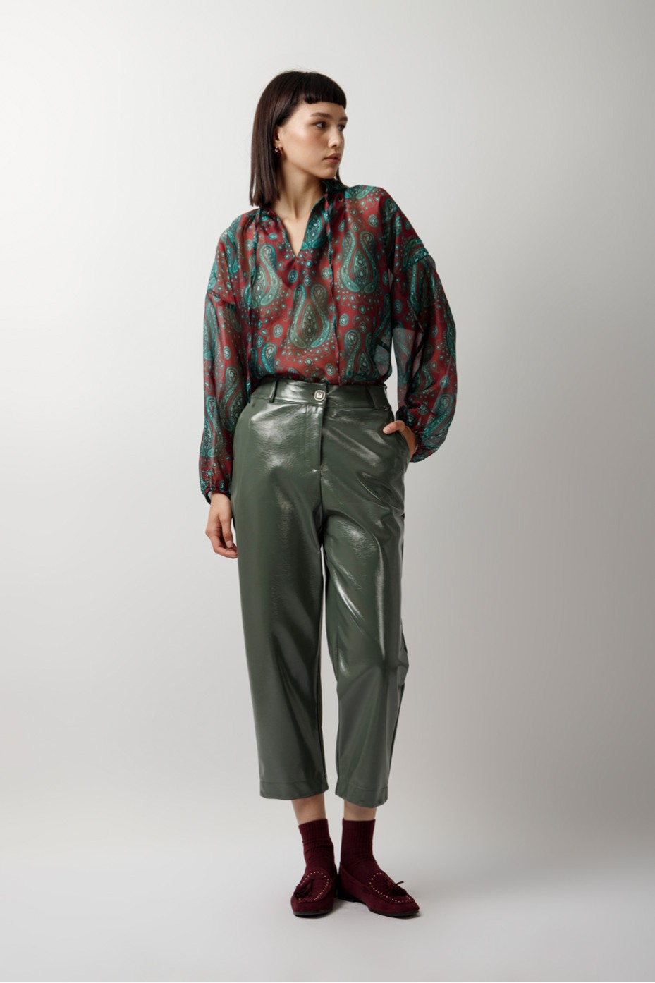 ECO LEATHER CROP PANTS