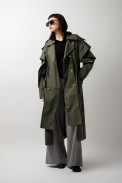 MAXI TRENCH COATS WITH EXTERNAL POCKETS