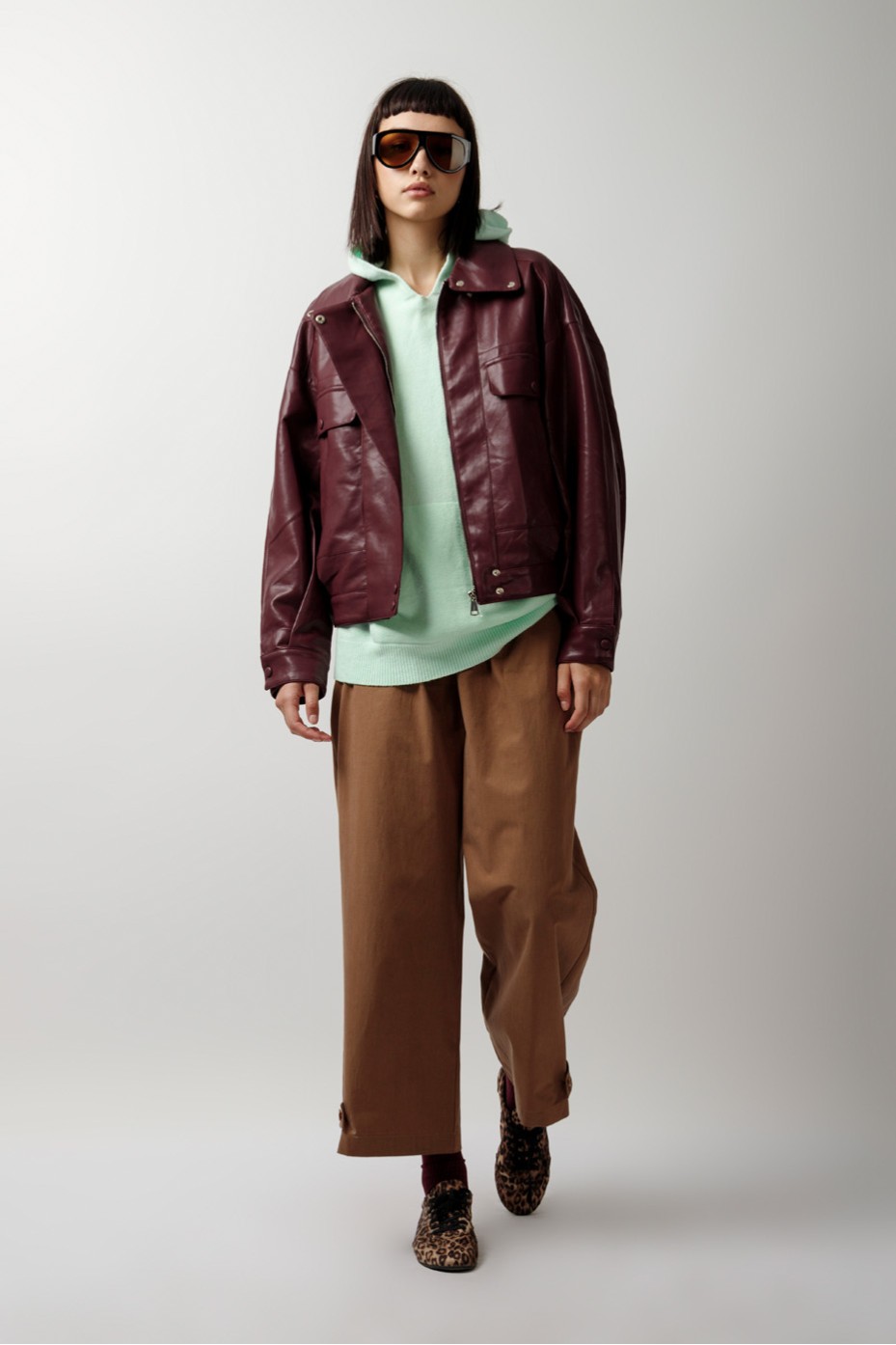 LEATHER JACKET WITH HIDDEN ZIPPER