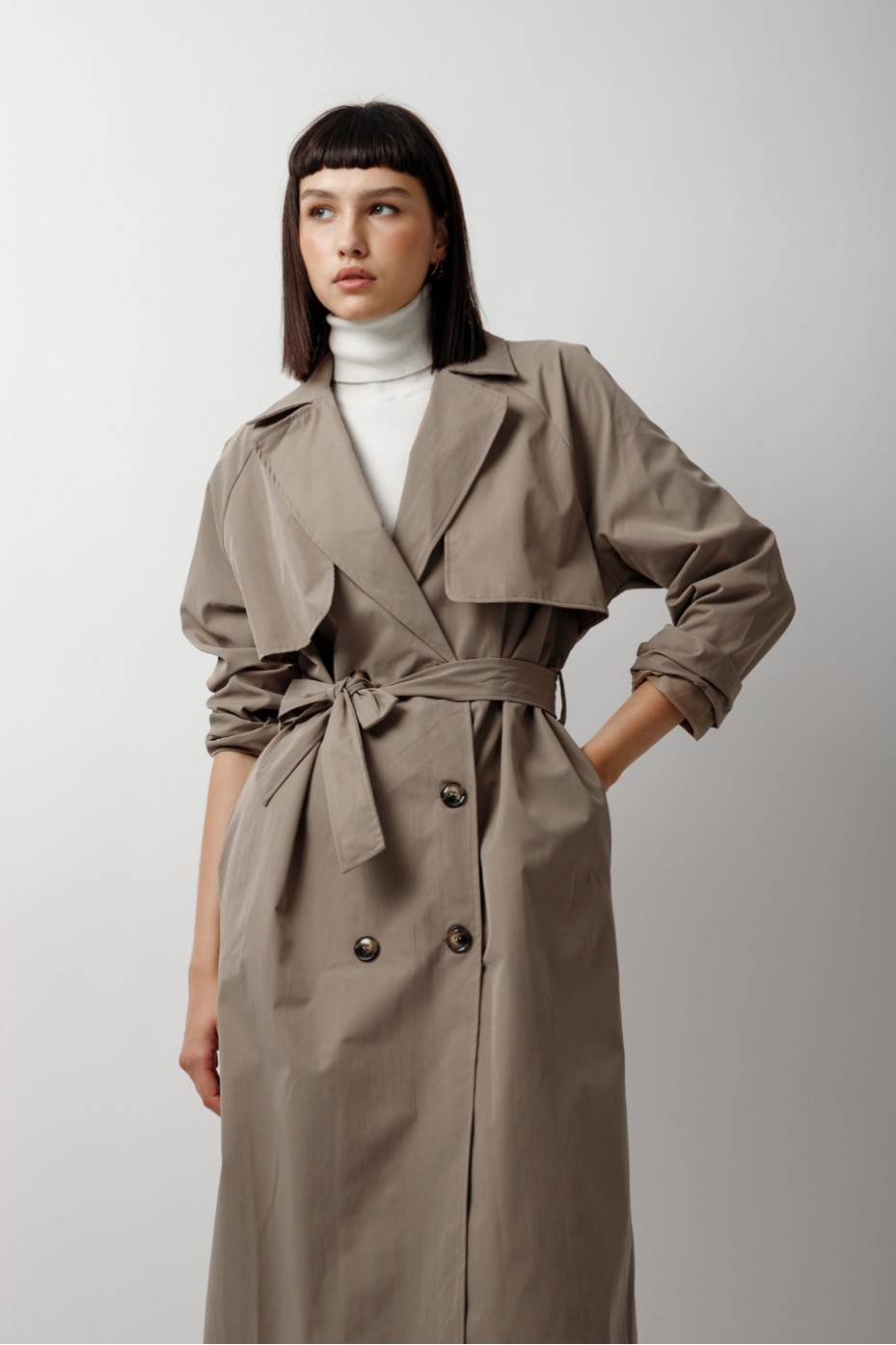 MAXI TRENCH COAT WITH BELT