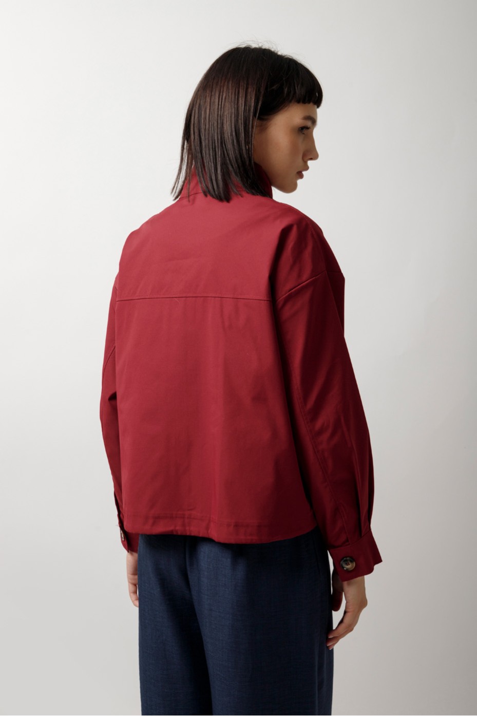 SHORT TRENCH COAT WITH COLLAR