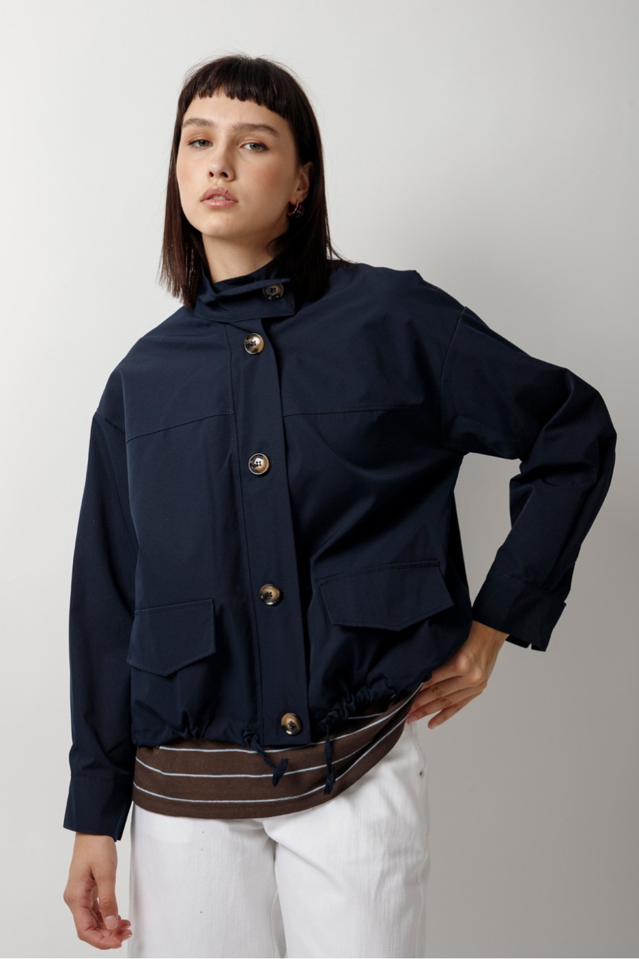 SHORT TRENCH COAT WITH COLLAR