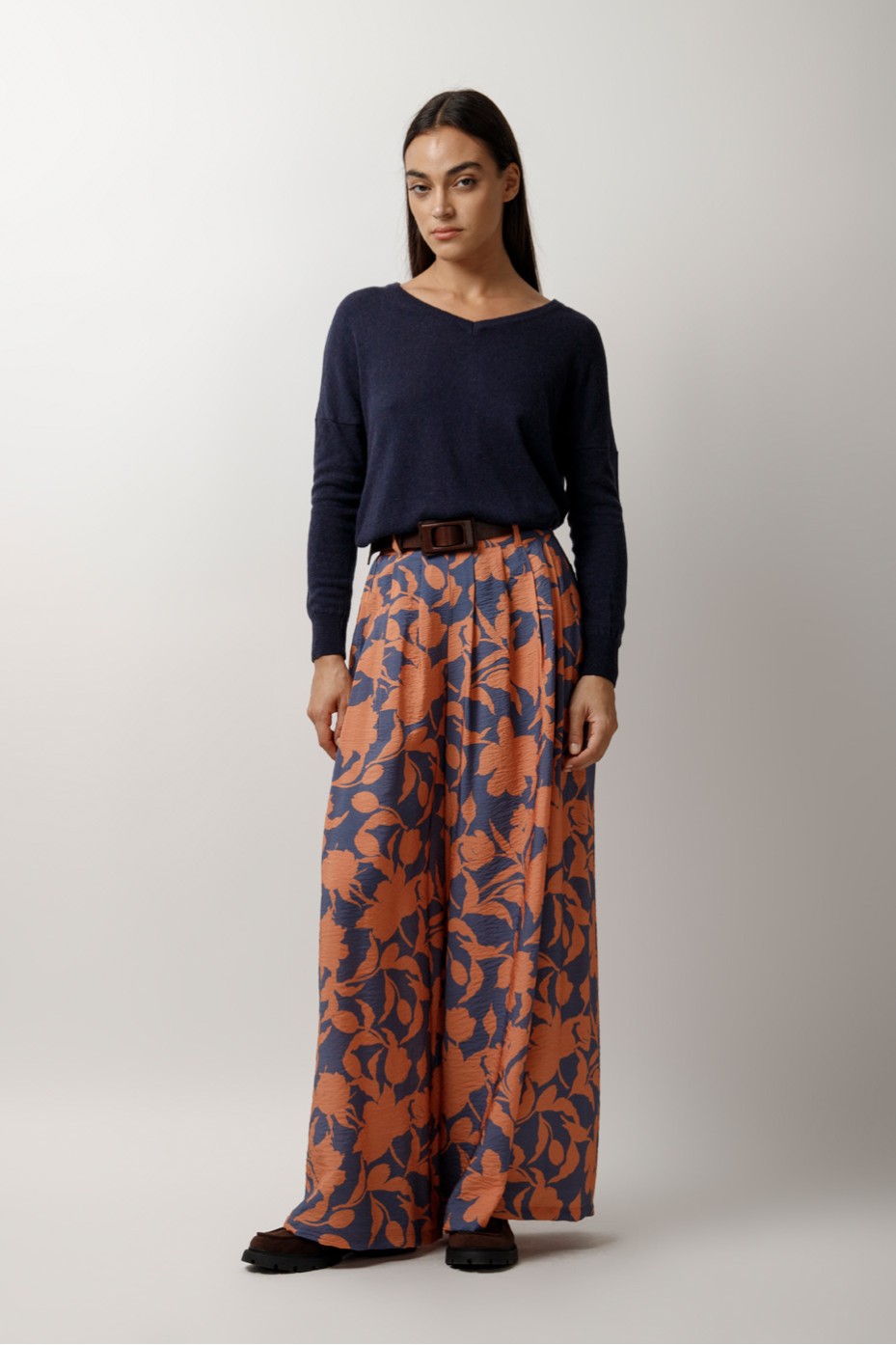 PRINTED PANTS WITH PLEATS