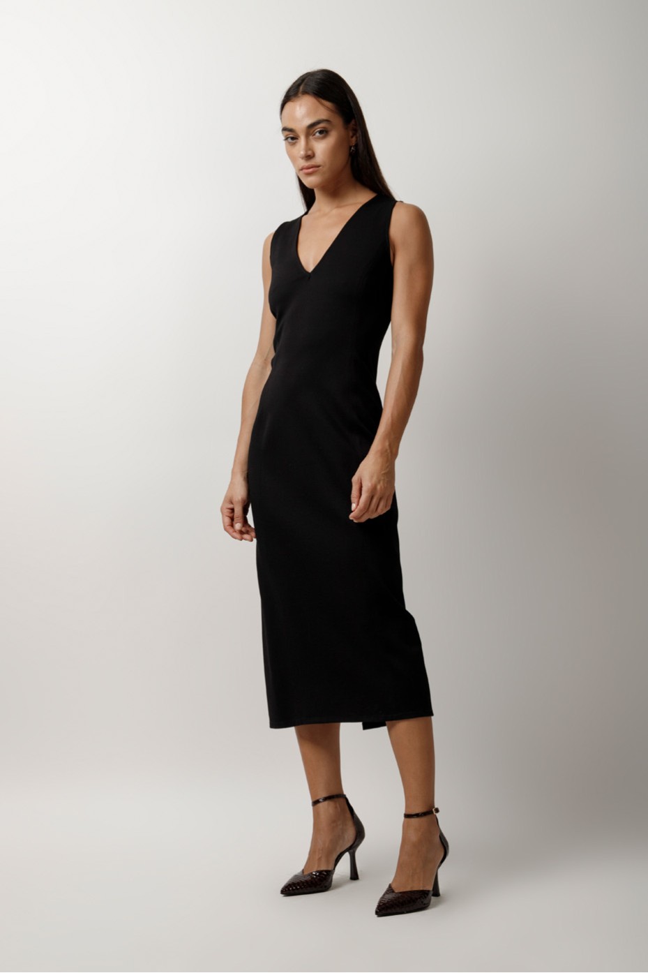 SLIT MIDI PENCIL DRESS