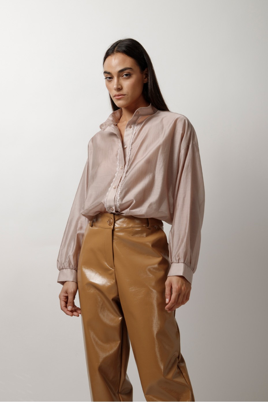 ECO LEATHER CROP PANTS