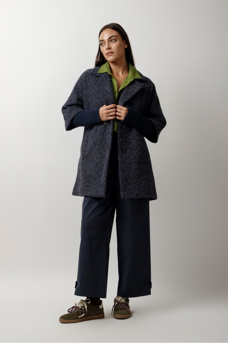 SOFT JACKET WITH KNITTED SLEEVES