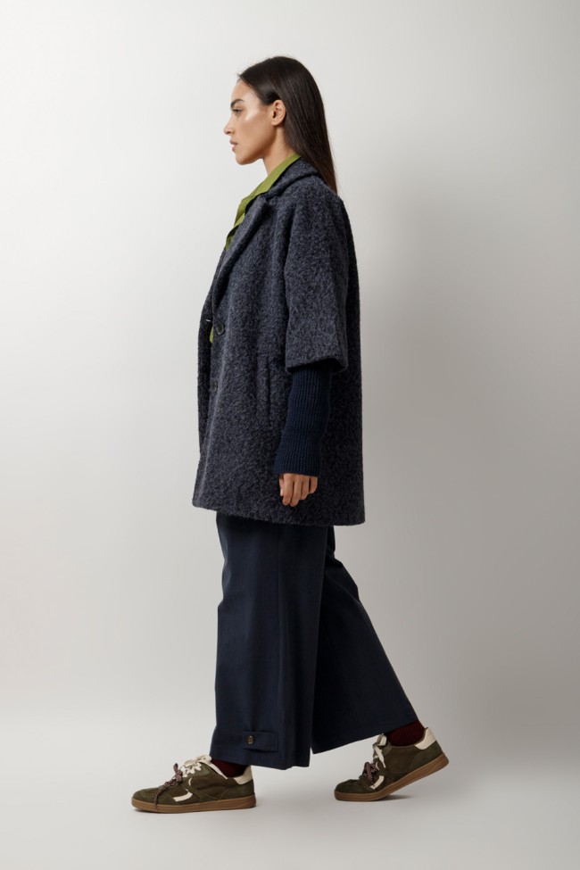 SOFT JACKET WITH KNITTED SLEEVES