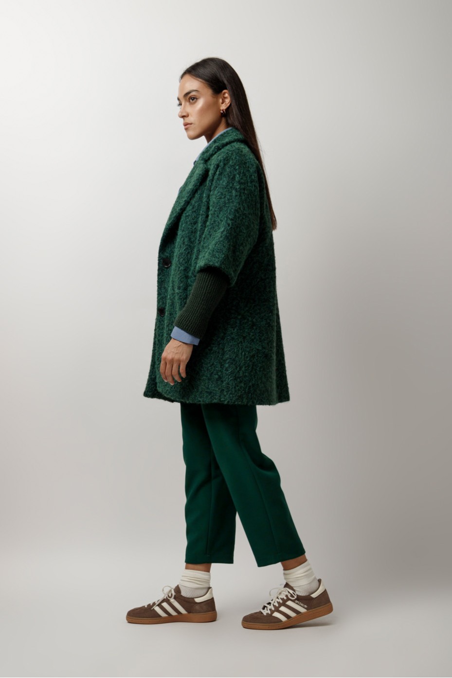 SOFT JACKET WITH KNITTED SLEEVES