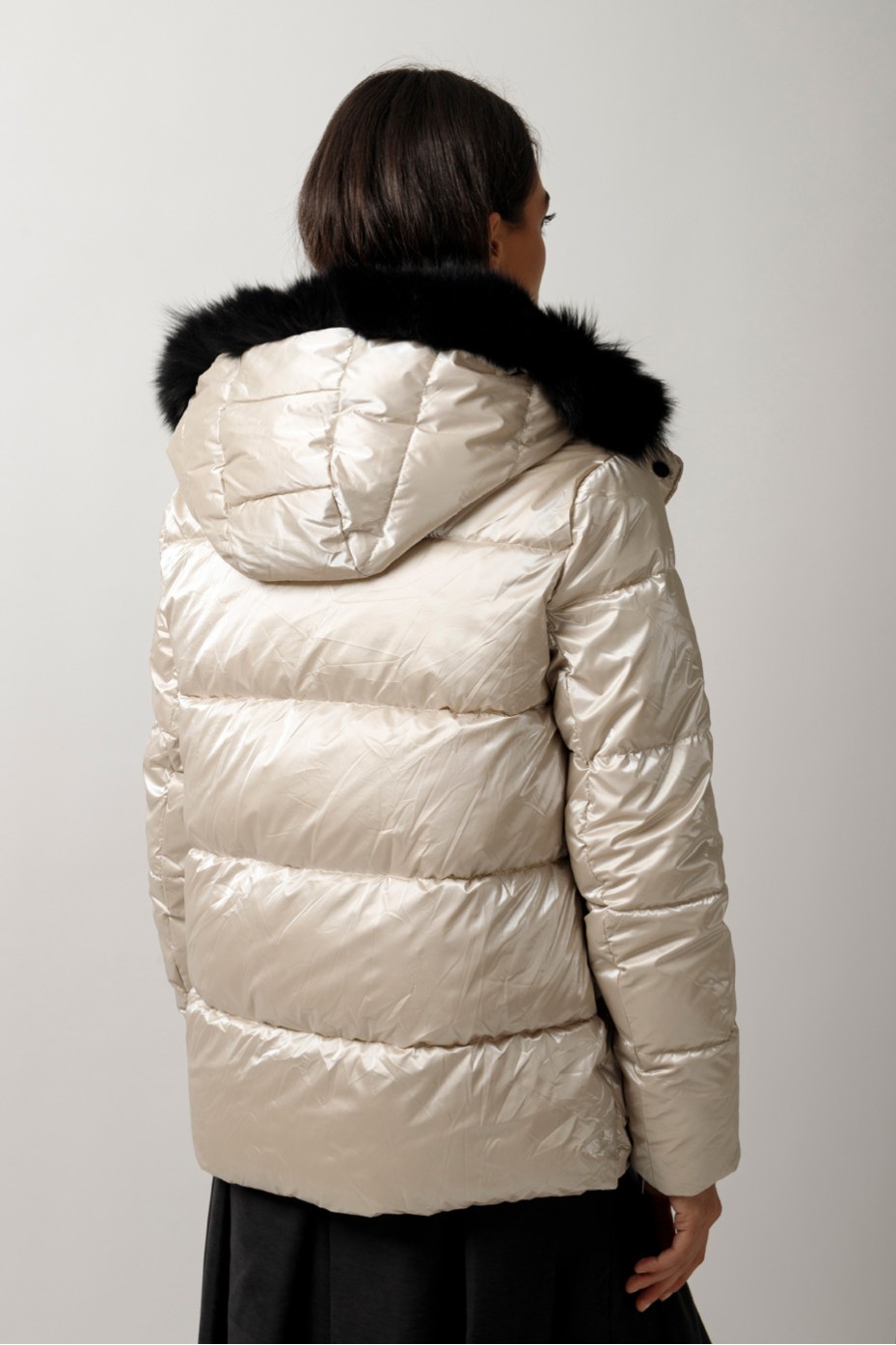 SHINY JACKET WITH HOOD