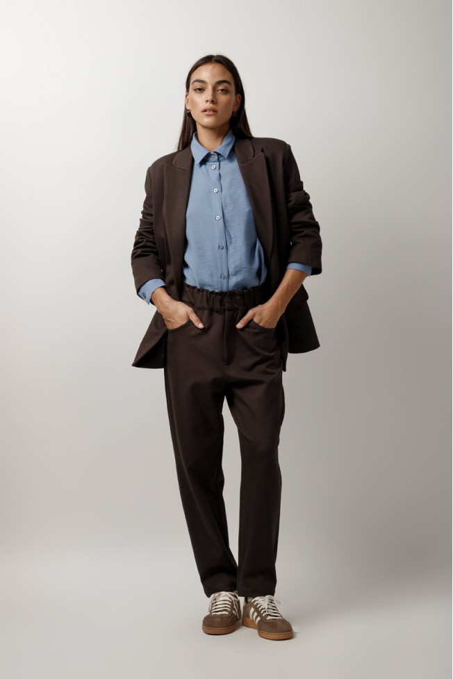 CROP PANTS WITH ELASTIC WAIST