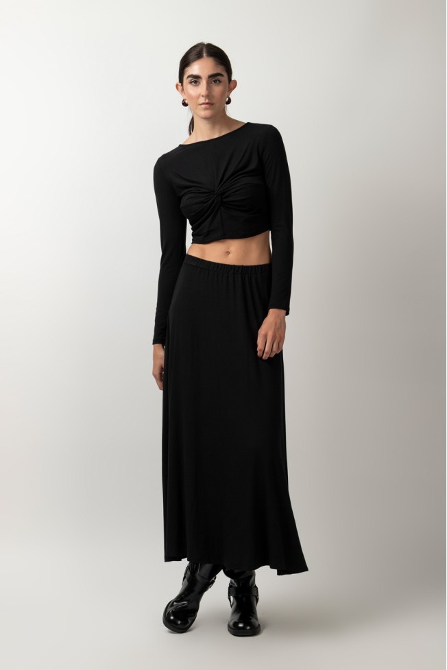 LONG SLEEVE ELASTIC CROP TOP