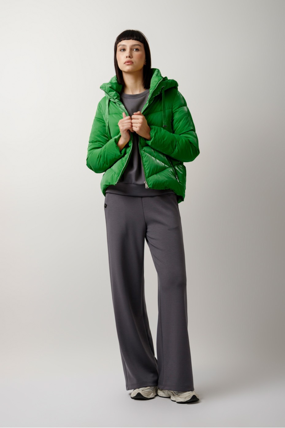 SHINY JACKET WITH HOOD