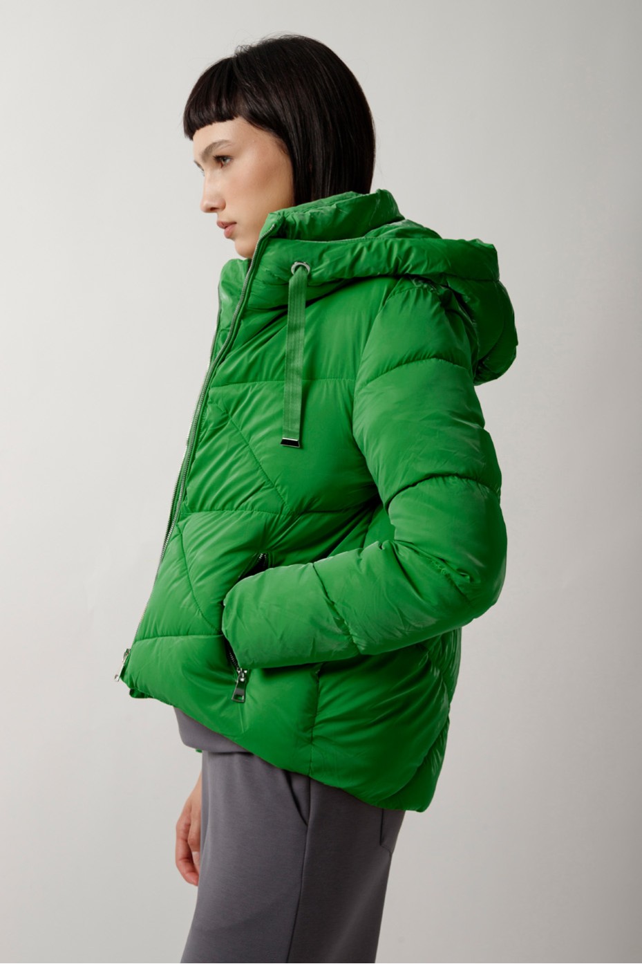 SHINY JACKET WITH HOOD