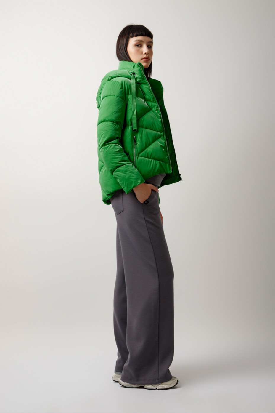 SHINY JACKET WITH HOOD