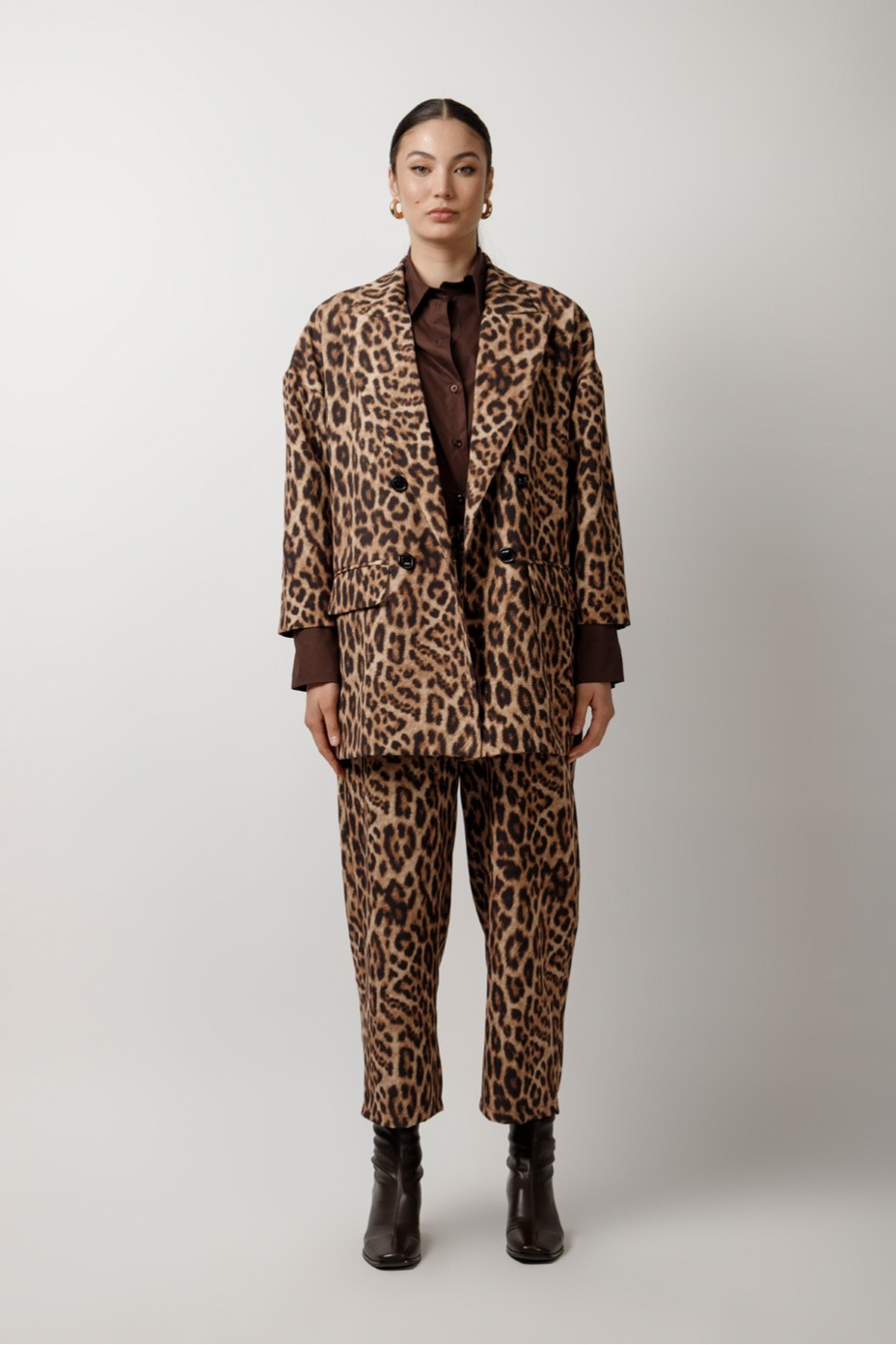 ANIMAL PRINT BLAZER WITH RIPS