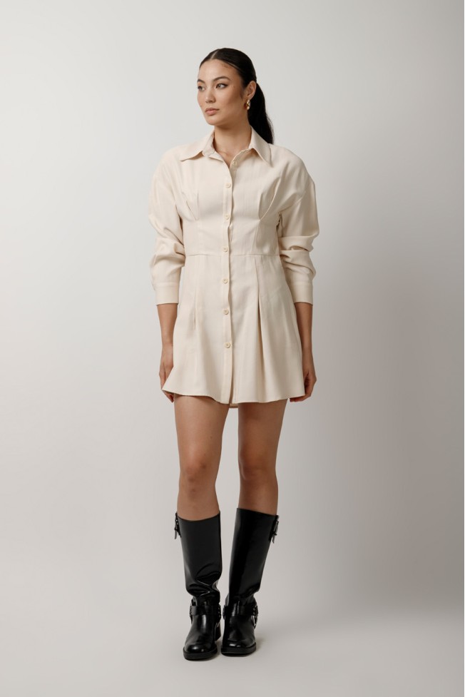 LONG SLEEVE MINI DRESS WITH BELT