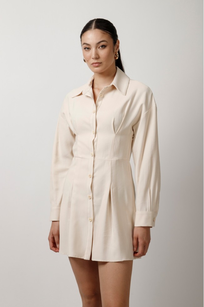 LONG SLEEVE MINI DRESS WITH BELT
