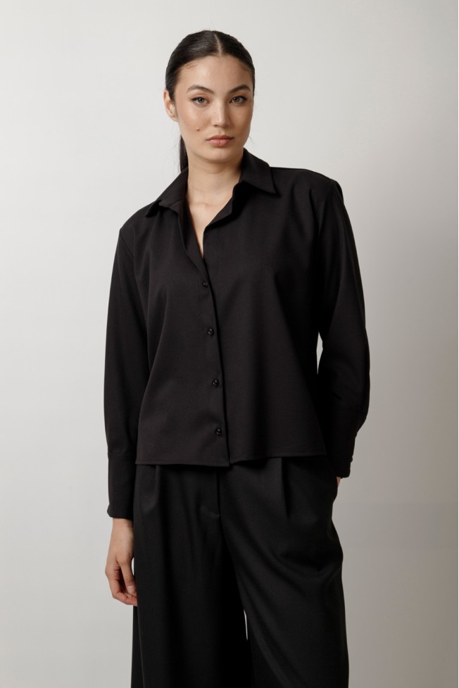 LONG SLEEVE SHIRT WITH BACK PLEAT