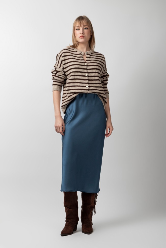 SATIN MIDI SKIRT WITH ELASTIC