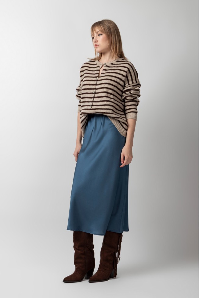 SATIN MIDI SKIRT WITH ELASTIC