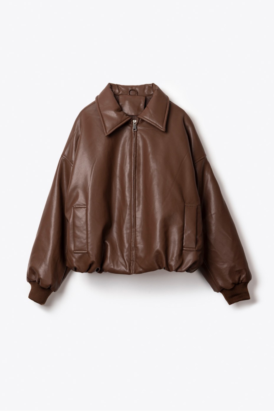 LEATHER BOMBER JACKET WITH COLLAR