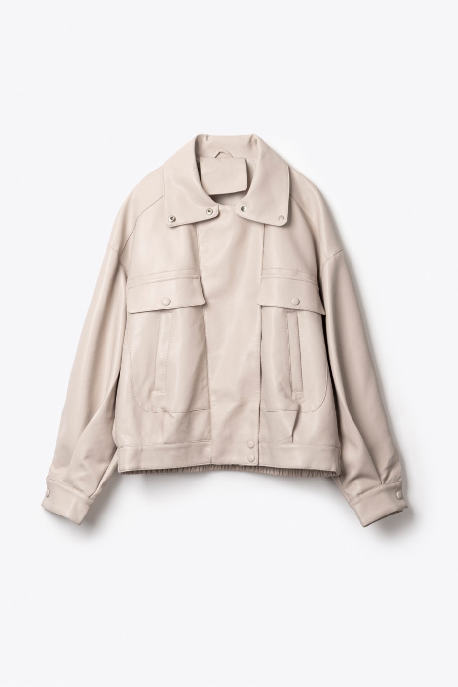 LEATHER JACKET WITH HIDDEN ZIPPER