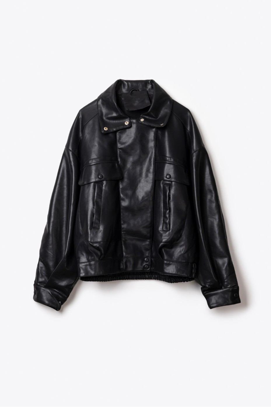 LEATHER JACKET WITH HIDDEN ZIPPER