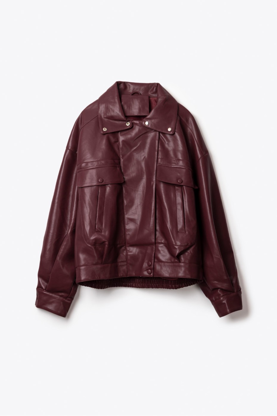 LEATHER JACKET WITH HIDDEN ZIPPER