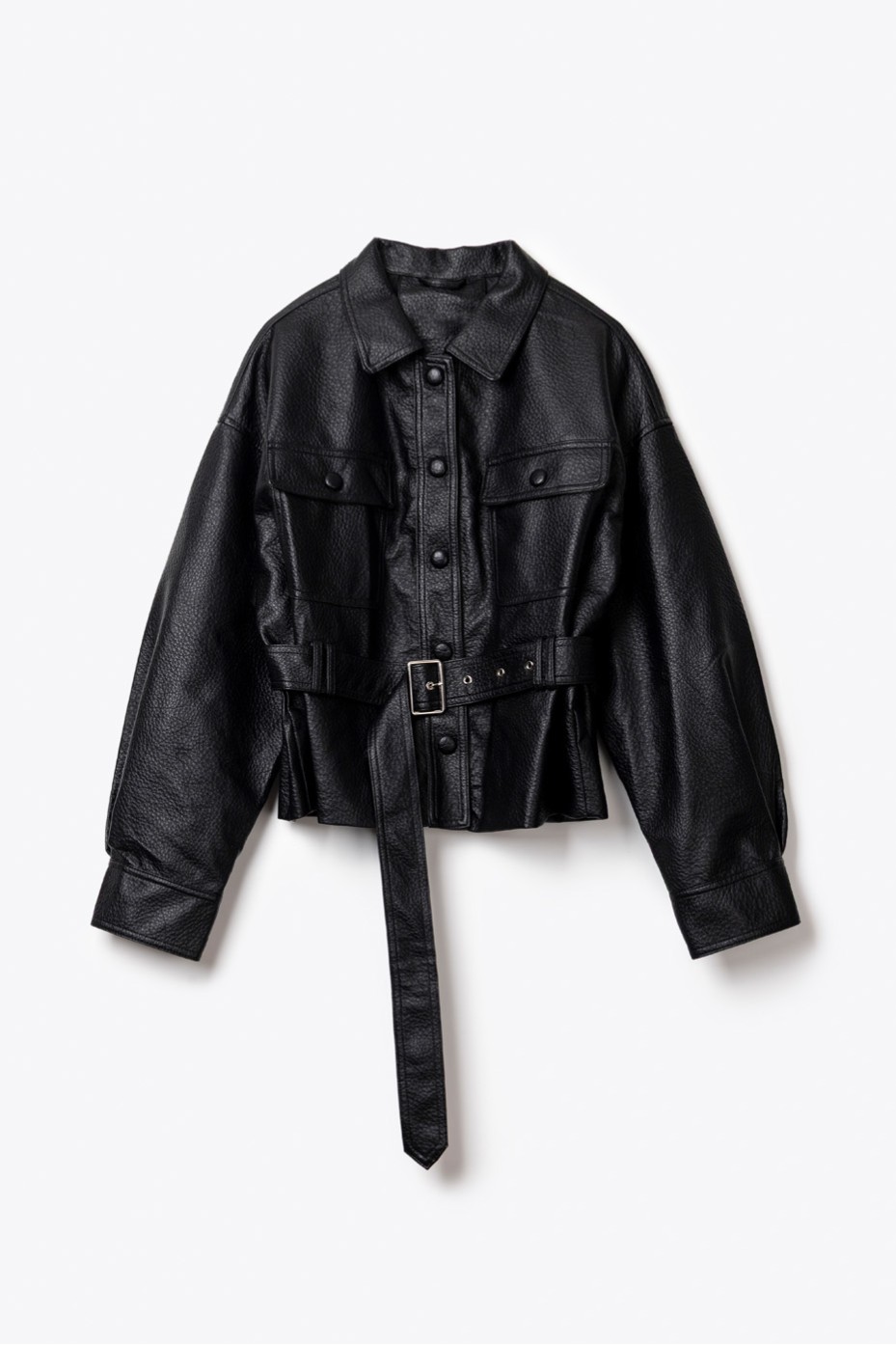 LEATHER JACKET WITH BUTTONS