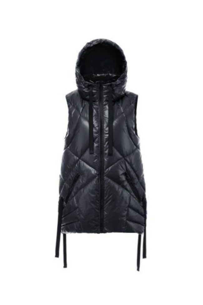 SHINY SLEEVELESS PUFFER JACKET