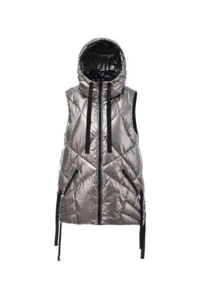 SHINY SLEEVELESS PUFFER JACKET