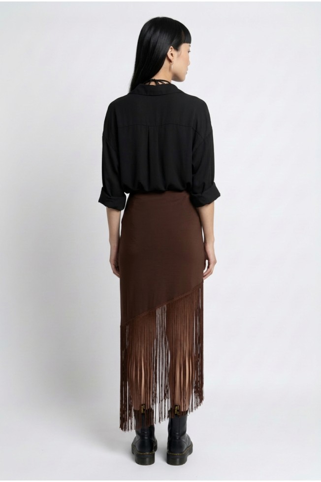 MIDI SKIRT WITH FRINGES