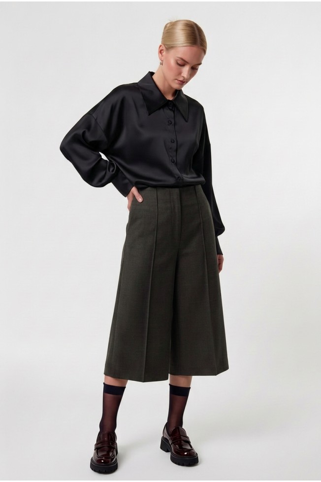 SATIN SHIRT BALLON SLEEVES