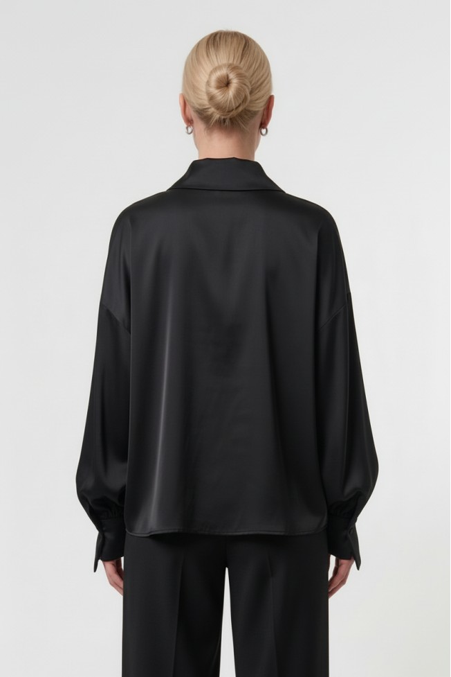 SATIN SHIRT BALLON SLEEVES