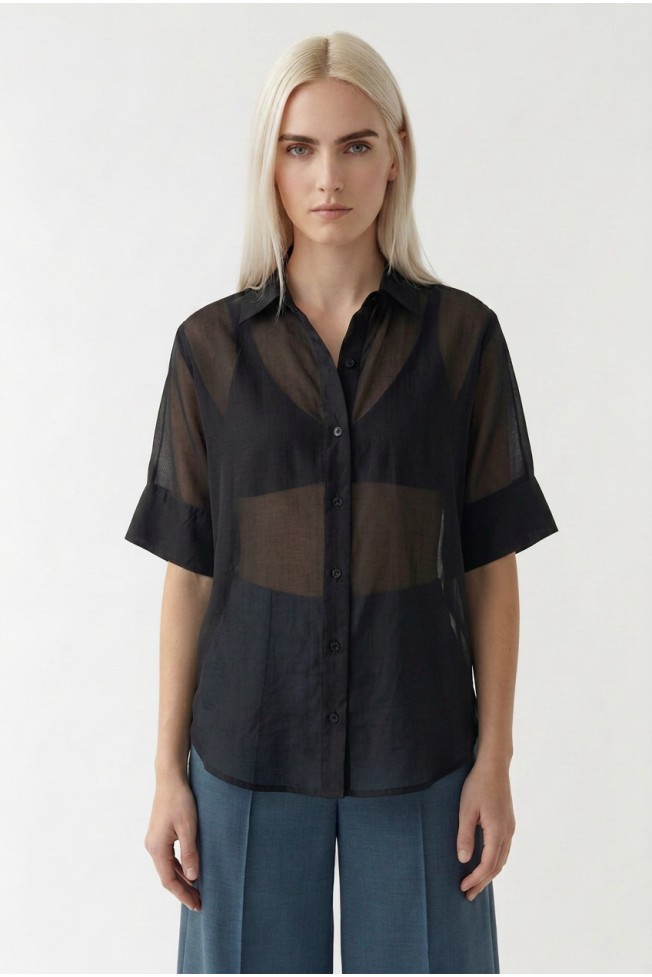 SHORT SLEEVE SEE THROUGH SHIRT
