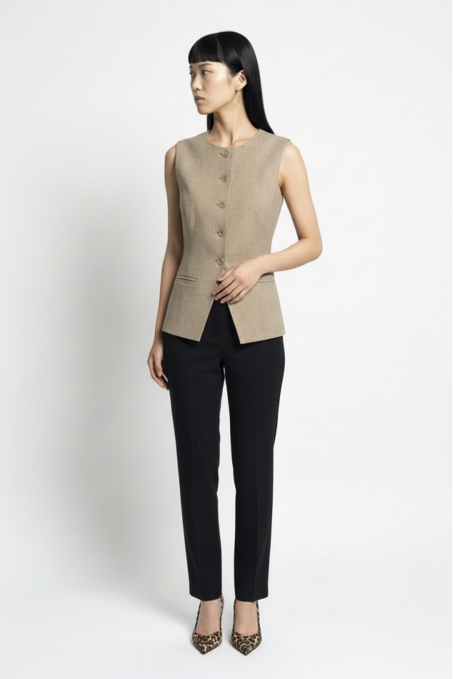 BUTTONED VEST BLOUSE