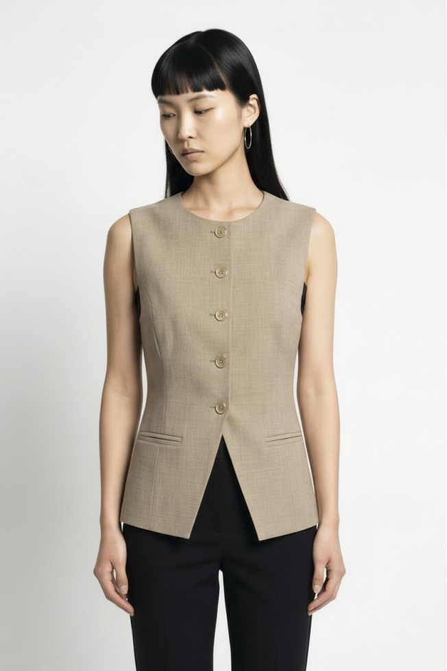 BUTTONED VEST BLOUSE