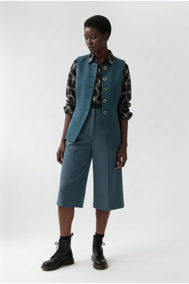 BUTTONED VEST BLOUSE