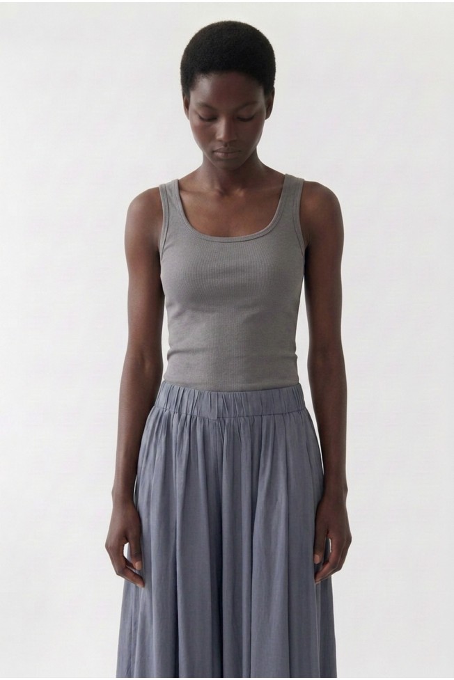 SLEEVELESS RIB BLOUSE