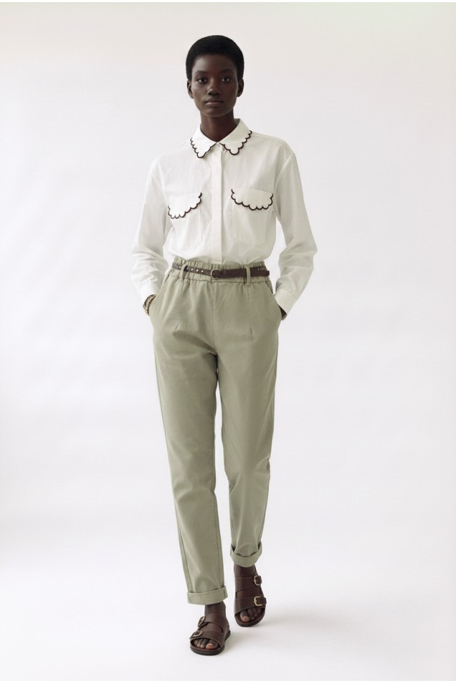 COTTON PANTS WITH BELT
