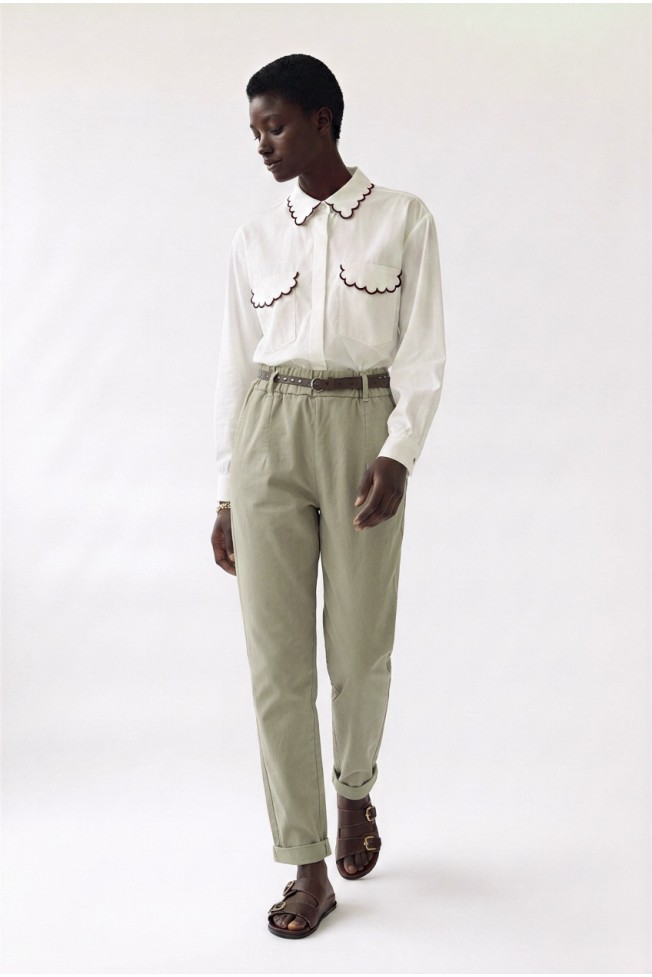 COTTON PANTS WITH BELT