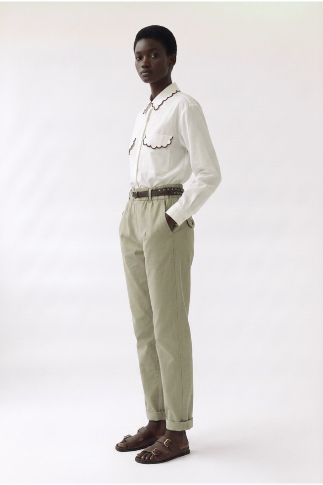 COTTON PANTS WITH BELT