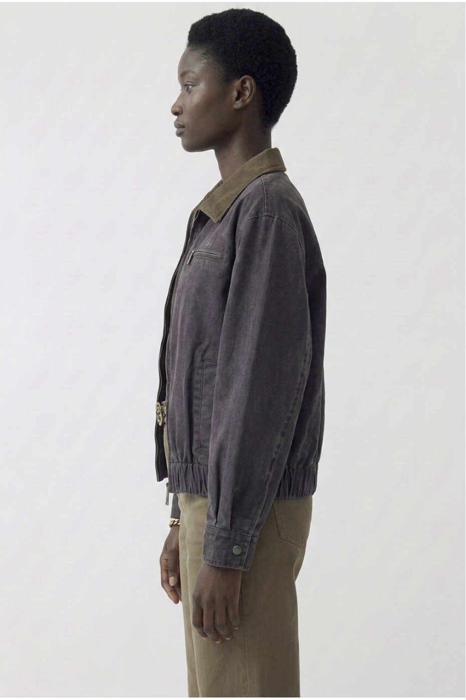 COTTON JACKET WITH CORDUROY COLLAR | HELMI