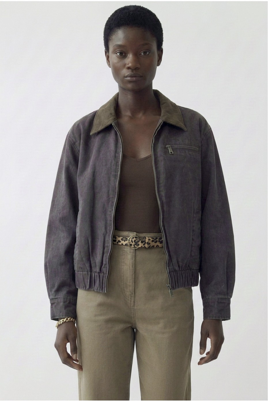 COTTON JACKET WITH CORDUROY COLLAR | HELMI