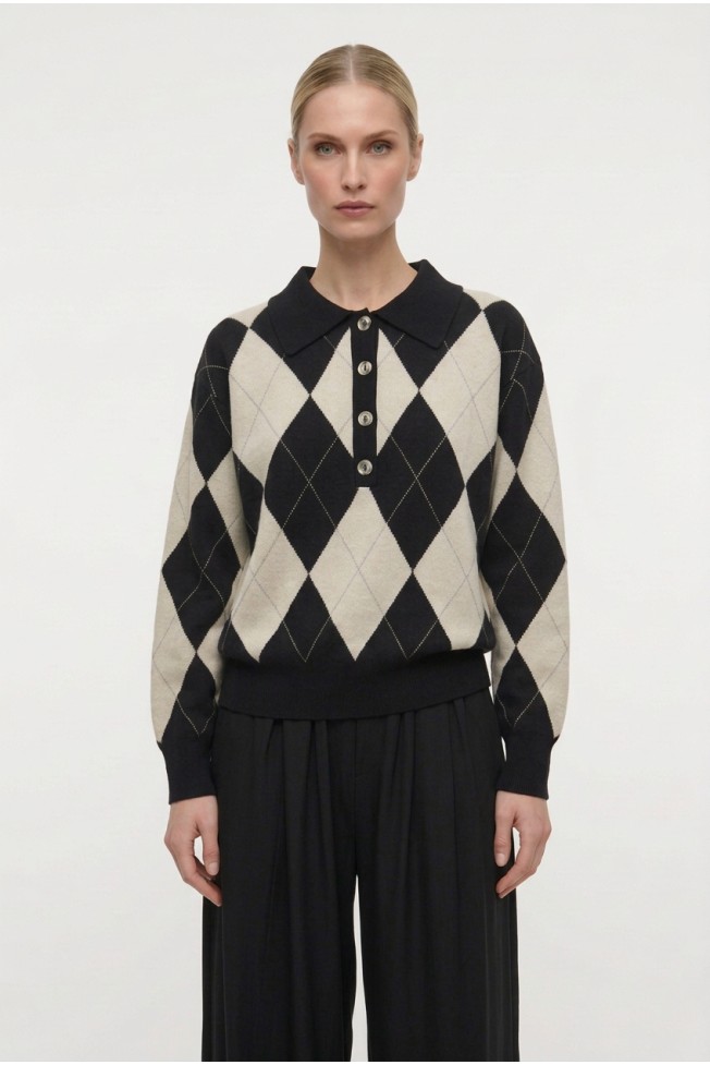 KNITTED BLOUSE WITH COLLAR