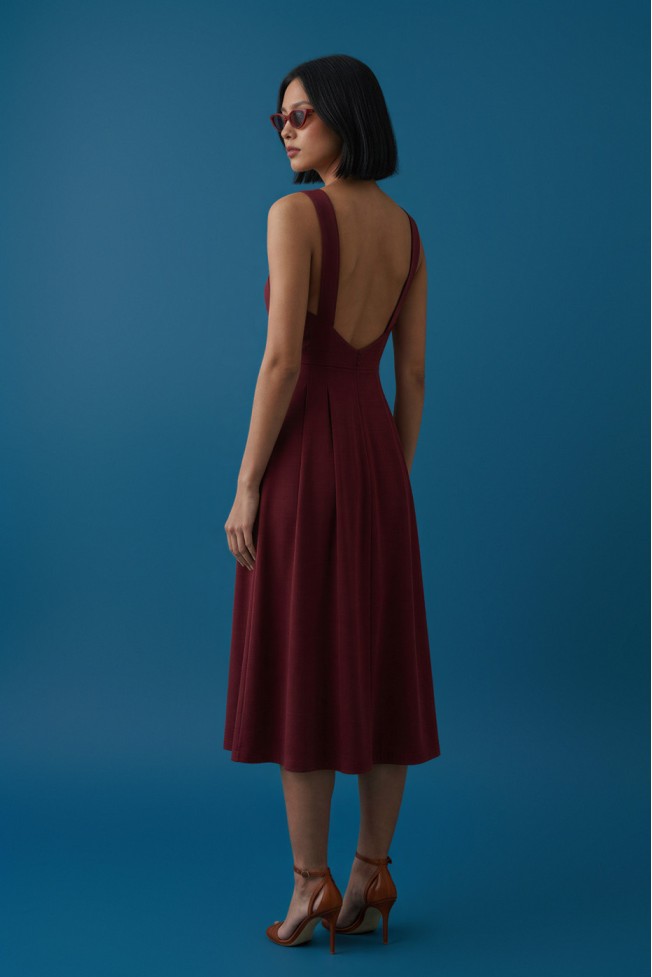MIDI DRESS WITH PLEATS