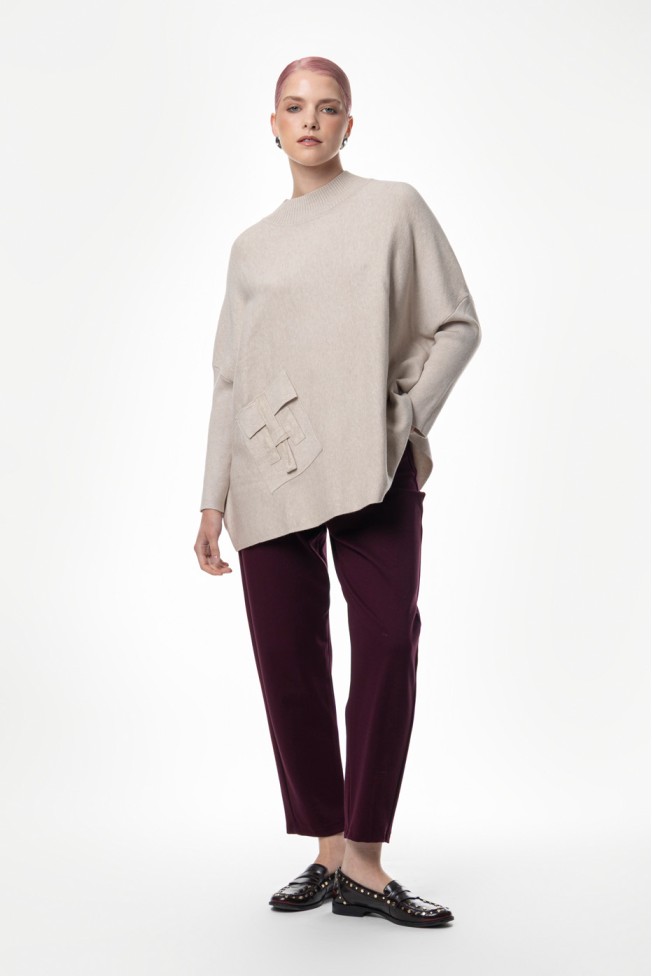 KNIT BLOUSE WITH FRONT POCKET