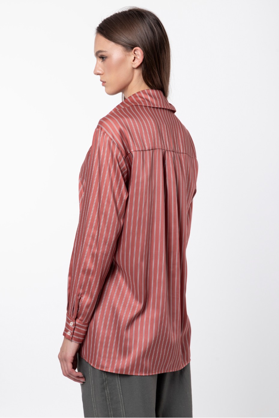 STRIPPED SATIN SHIRT