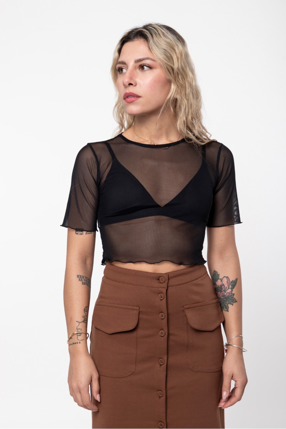 ΜΠΛΟΥΖΑ CROP ZOE BLACK