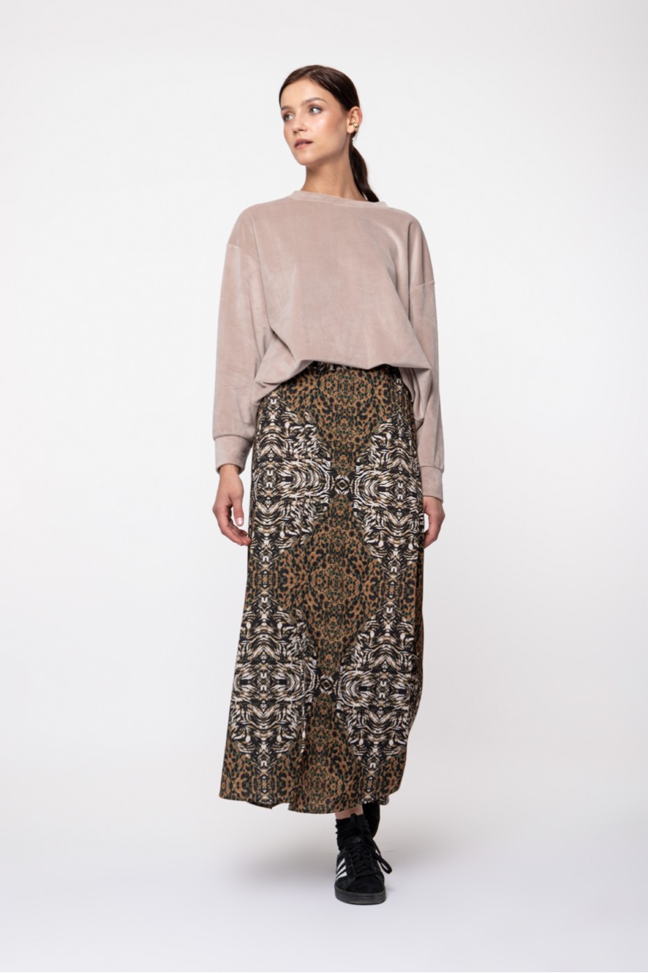 LONG WRAP SKIRT ANIMAL PRINT